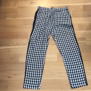 Silk Intermix Houndstooth Pants
